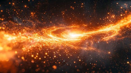 Wall Mural - ' swirling cosmos of glowing particles and light for a science or tech background.