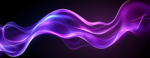 Sticker - Purple energy wave, abstract art, dark background