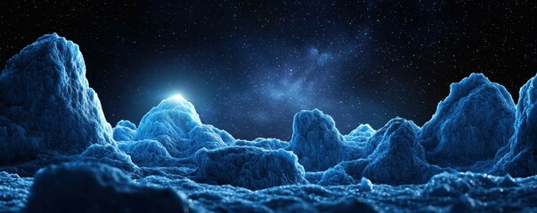 Stunning view of cosmic blue celestial landscape.