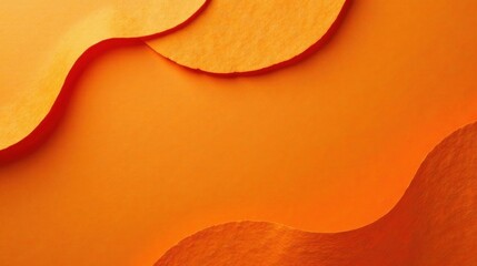 Poster - Abstract Orange Paper Waves A Textured Background for Design Projects