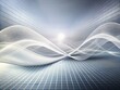 © Man888 - Elegant White Waves: Abstract Digital Business Background - Minimalist Tech Grid Motion