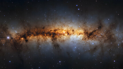 Wall Mural - a breathtaking view of the milky way's galactic core, featuring dense star clusters and cosmic dust,