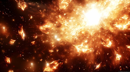 Sticker - Cosmic explosion, fiery debris, space