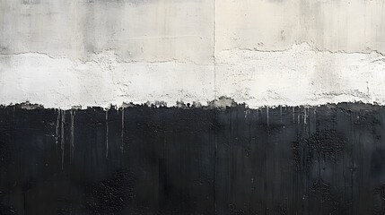 Fototapete - A textured wall featuring a gradient of white to dark gray, showcasing paint drips and an abstract aesthetic