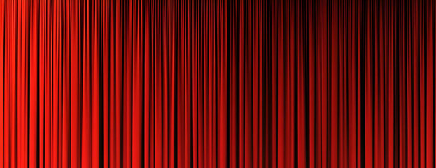 Sticker - Red curtains, stage, dark background, theater