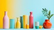 © Juan - Minimalist pastel still life with colorful vases
