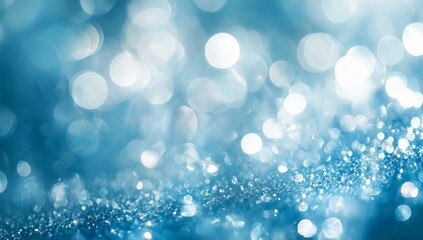 Abstract blue bokeh lights, festive background