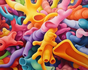 Aufkleber - Abstract Colorful Shapes and Patterns Creating a Vibrant and Dynamic Visual Experience in Art and Design