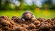 © Man888 - Minimalist Mole Emerging from Hole, Symbolic of Pest Control
