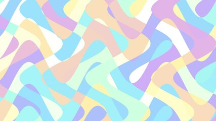 Aufkleber - Abstract composition of colorful waves and shapes blending together in a harmonious design with soft pastel tones