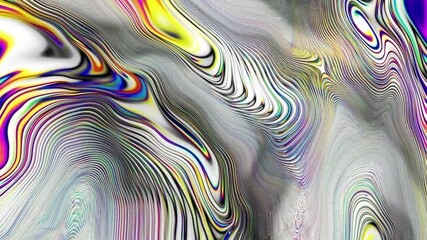 Poster - Liquid. Liquid metal. Mercury. Melting silver. Hypnotism. Hypnosis. Abstraction, Psychedelic. Hallucinations. Multi-colored deformation. Loop Background