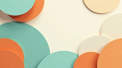 Fototapete - Abstract Pastel Circles Arranged in a Contemporary Design Featuring Overlapping Shapes and a Neutral Background
