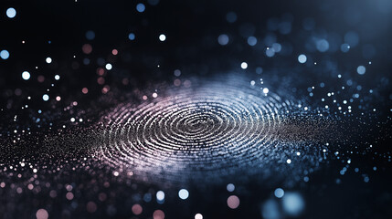 Wall Mural - fingerprint galaxy: a mesmerizing close-up of a fingerprint, resembling a swirling galaxy with vibra