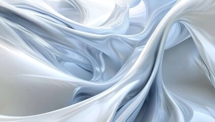 Wall Mural - Abstract flowing liquid forms,  smooth light gray background, futuristic design, 3D render