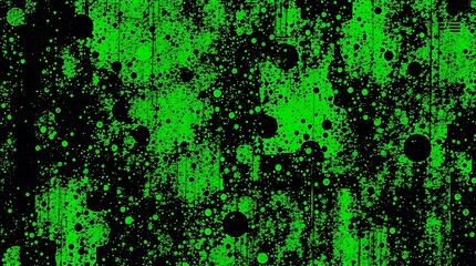 Wall Mural - black and green halftone background with grungy dots