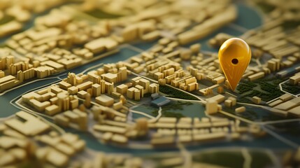 Poster - Aerial panoramic view of a modern technologically advanced smart city with a detailed 3D architectural map showcasing the urban landscape transportation infrastructure