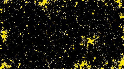 Wall Mural - black and yellow halftone background with grungy dots