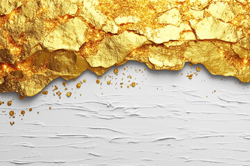 Wall Mural - Luxurious Golden Texture With Glitter Accents and White Background