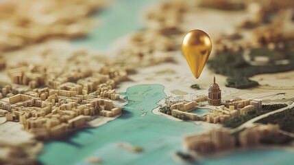 Aufkleber - Aerial view of a detailed 3D rendered miniature city map showcasing a futuristic innovative urban landscape with smart architecture transportation and infrastructure