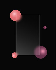 Wall Mural - Glassmorphism style website page template.