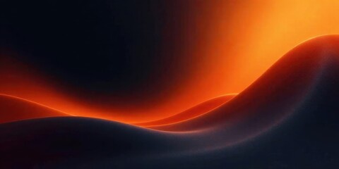 Aufkleber - Abstract fiery orange and dark undulating hillscape, a dramatic contrast of light and shadow, showcasing textured surfaces and smooth curves in a vibrant color palette