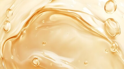 Fototapete - Captivating fluid dynamics captured in a mesmerizing display of golden swirls waves and ripples in motion  This abstract image showcases the elegant visceral