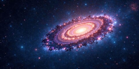 Poster - A breathtaking view of a vibrant spiral galaxy, swirling with cosmic dust and radiant stars, a celestial spectacle of immense beauty and wonder, a testament to the vastness of the universe.