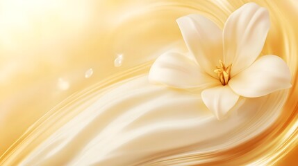 Poster - Delicate and ethereal floral bloom in soft warm golden light with a serene peaceful and tranquil atmosphere  The image showcases the beauty and grace of nature with its elegant and exquisite design