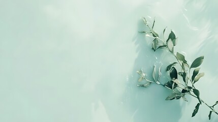 Aufkleber - Elegant and lush green leaves growing on a branch create a beautiful botanical backdrop  This natural organic and fresh foliage scene can be used for peaceful nature scenery minimal aesthetic design