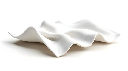 Fototapete - Elegant Monochrome Undulating Fabric Sculpture Minimal Abstract Art Background