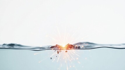 Leinwandbilder - Radiant Sparks Ignite Serene Aquatic Surface A Captivating Display of Light and Water