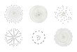 © Artisan - The six patterns are arranged in a 2x3 grid, each featuring concentric circles and dots. Vector patterns, random pattern
