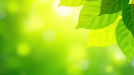 Aufkleber - Sunlit Green Leaves and Bokeh Background Ideal for Spring or Summer Designs