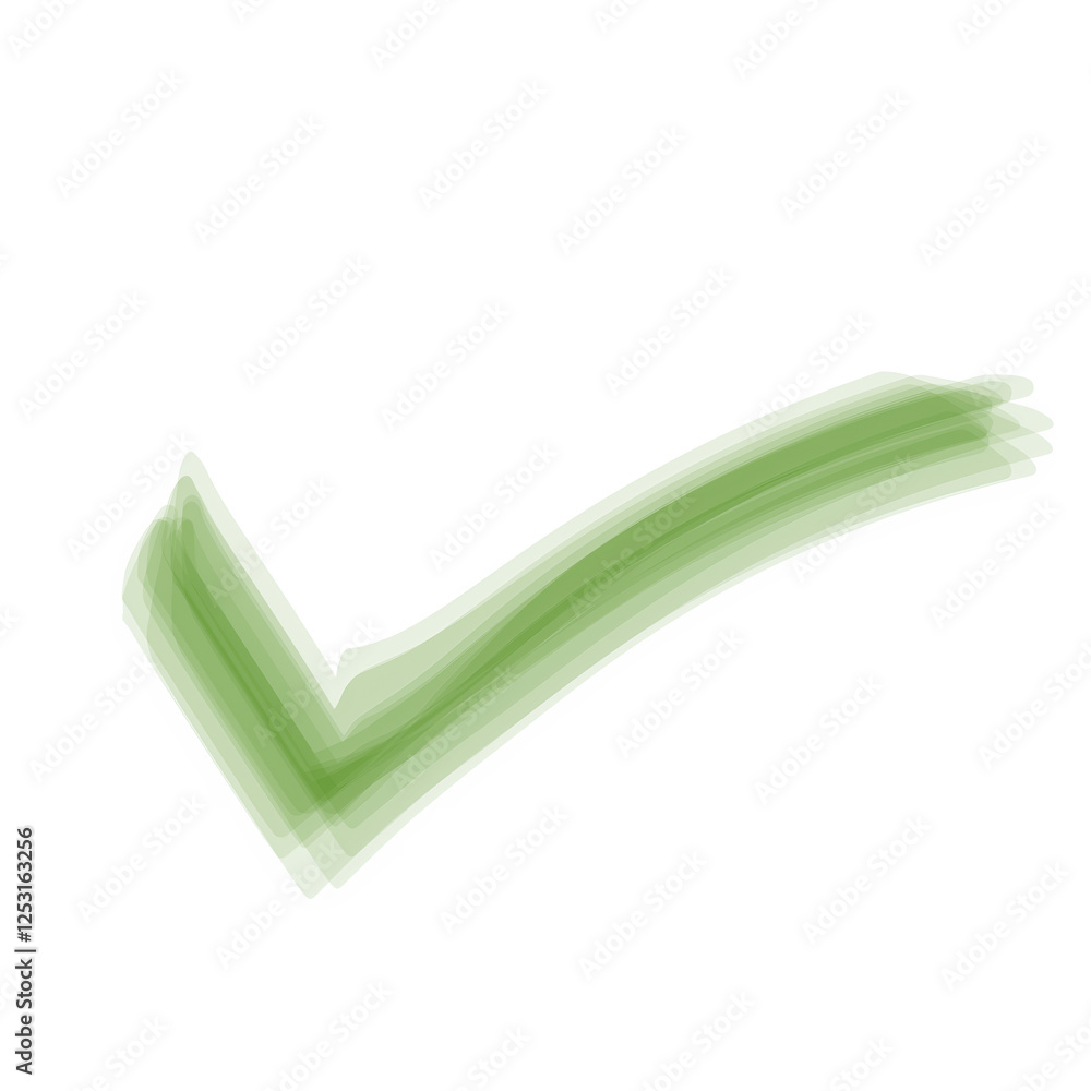 PNG Green Checkmark: vibrant green checkmark symbol, drawn with a ...