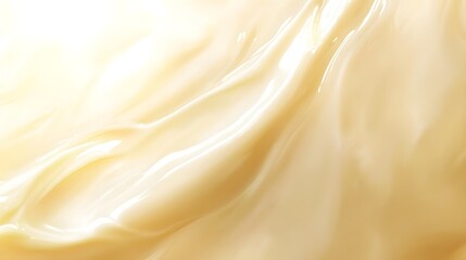 Poster - Smooth and delicate satin fabric flowing and cascading in soft golden hued lighting creating a serene and luxurious atmosphere  This image evokes a sense of elegance glamour and tranquility