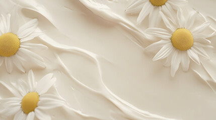 Poster - Soft and ethereal close up view of delicate white daisy flower petals forming a serene and romantic floral backdrop  Tranquil and minimalist natural pattern with a bright fresh and pure vibe