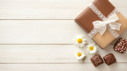 Canvas Print -  floral paper chocolates