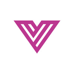 Abstract Letter V Logo design vector template on white background