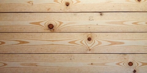 Aufkleber - Close-up view of horizontally arranged light-colored wood planks showcasing natural wood grain patterns and knots, ideal for background or texture use