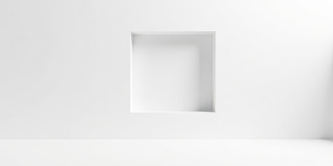 Poster - Minimalist Recessed Niche in a Pristine White Wall, Ideal for Display or Interior Design Projects
