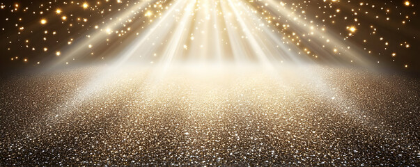 Sticker - Glittering stage, light rays, gold