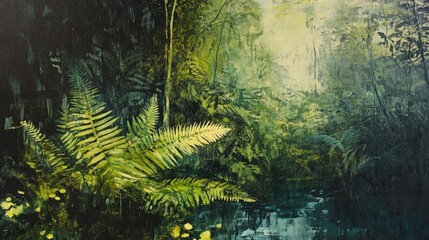 Wall Mural - Enchanted Forest: A Serene Oasis of Lush Greenery