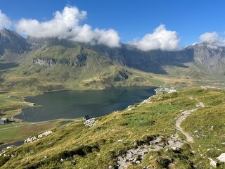 Trails for walking, hiking, sports and recreation on the slopes of the Melchtal alpine valley and in the Uri Alps mountain massif, Kerns - Canton of Obwalden, Switzerland (Kanton Obwald, Schweiz)