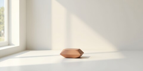 Aufkleber - Simple Minimalist Product Display with Soft Light and Shadow on a White Surface