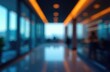 © Alena - abstract blur contemporary office interior blue background with orange light filter effect