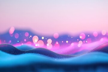 Wall Mural - holographic background with modern beauty and holiday lights bokeh, designed in trendy 80's style wa
