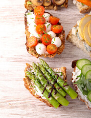 Wall Mural - Assorted open sandwiches,