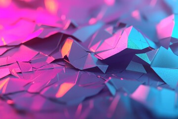 Wall Mural - with an abstract pattern etched, the holographic packaging film is crumpled