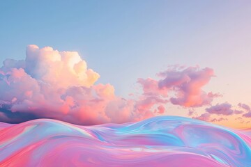 Wall Mural - whimsical and imaginative colorful abstract holographic background