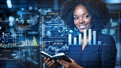 Wall Mural - strategic mindset of a businesswoman taking notes